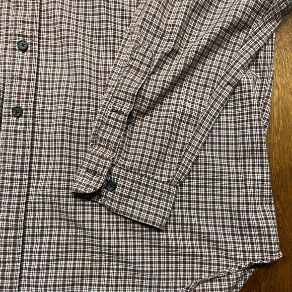 Polo Ralph Lauren Wyatt Vintage Button Down Cotton Plaid Brown White Shirt XL - Picture 5 of 9